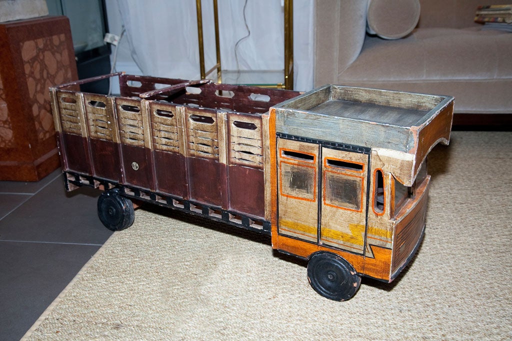 vintage hand carved toy truck 4